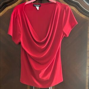 Carol Rose Scarlet Drape Short Sleeve Top